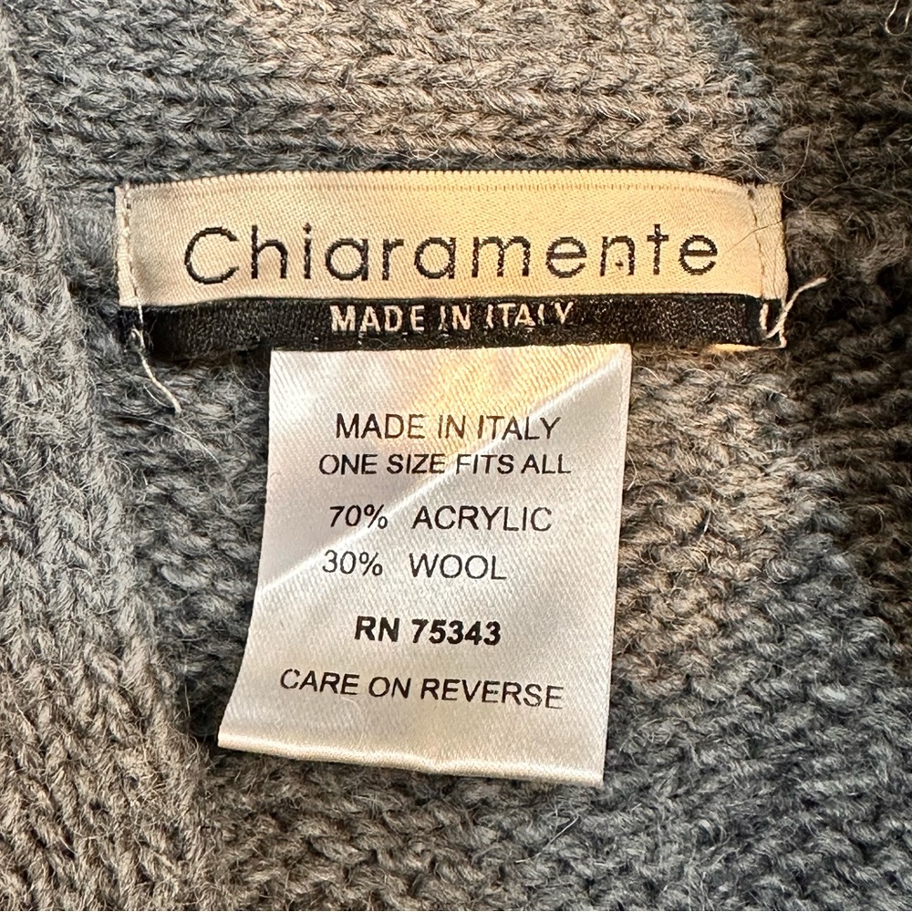 Cable Knit Poncho Sweater - Gray - Picture 8 of 10